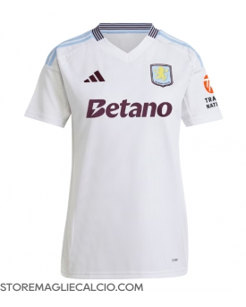 Aston Villa Maglia Gara Trasferta Repliche 2024-25 Donna Maniche Corte
